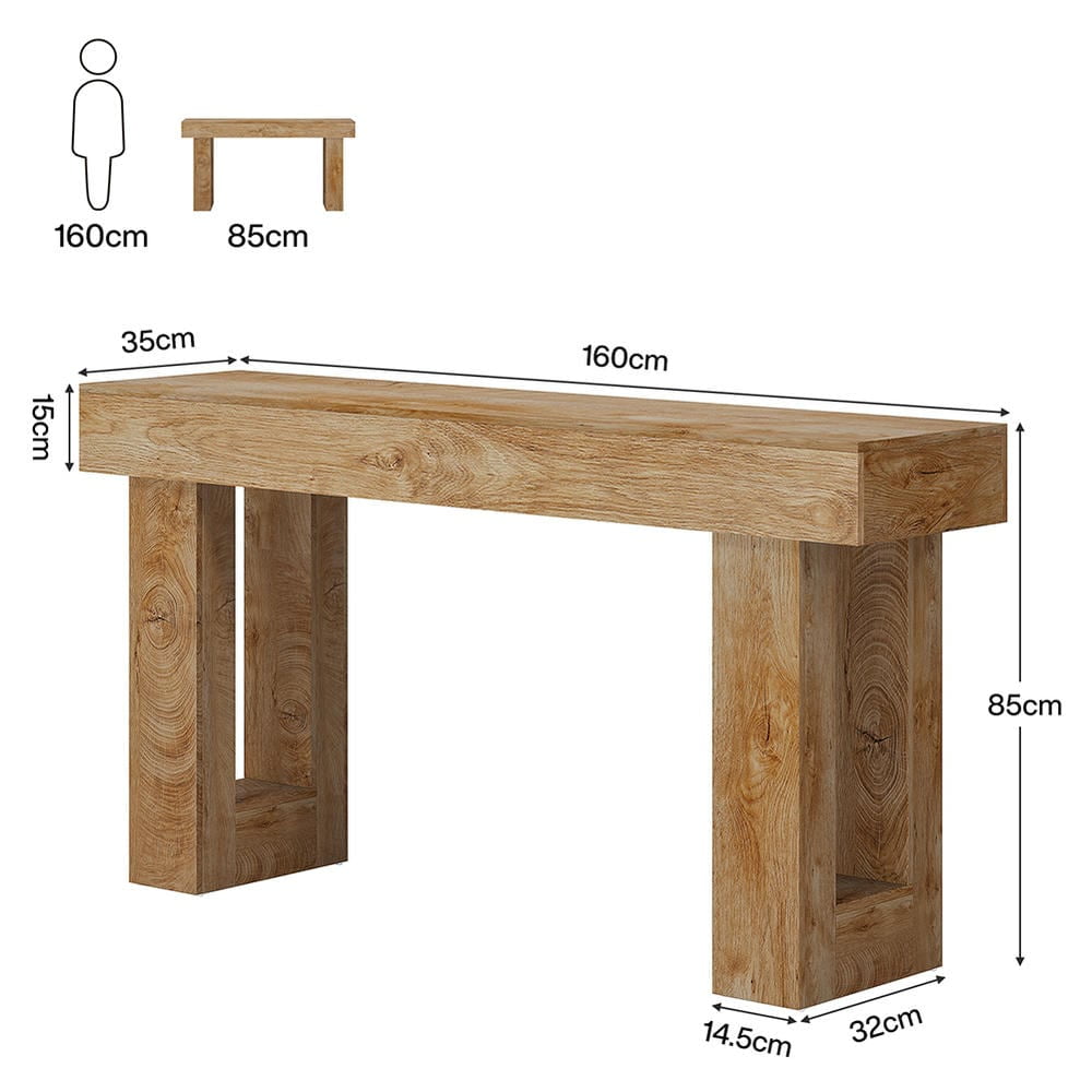 Barara King Console Table, Entryway Table, Console Sofa Table, Display Shelf,63-Inch Console Table, Farmhouse Wooden Sofa Table Entryway Table, Brown