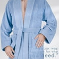 thumbnail image 5 of 100% Cotton Turkish Bathrobes, Soft Absorbent Lightweight Men Robes, 2X-Large, Sky Blue, 5 of 9