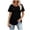 Black, variant on Product Category Women's T-Shirts - Wom T Shirts Short Sleeve Pleated Dressy Casual Neck Summer Tops Blouses