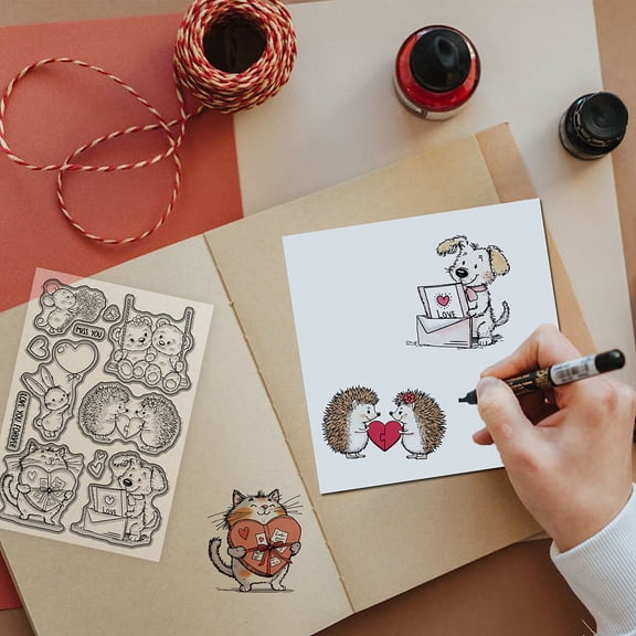 1sheet Custom PVC Plastic Clear Stamps for Scrapbooking Decorative Cards Making Animals 160x110x3mm