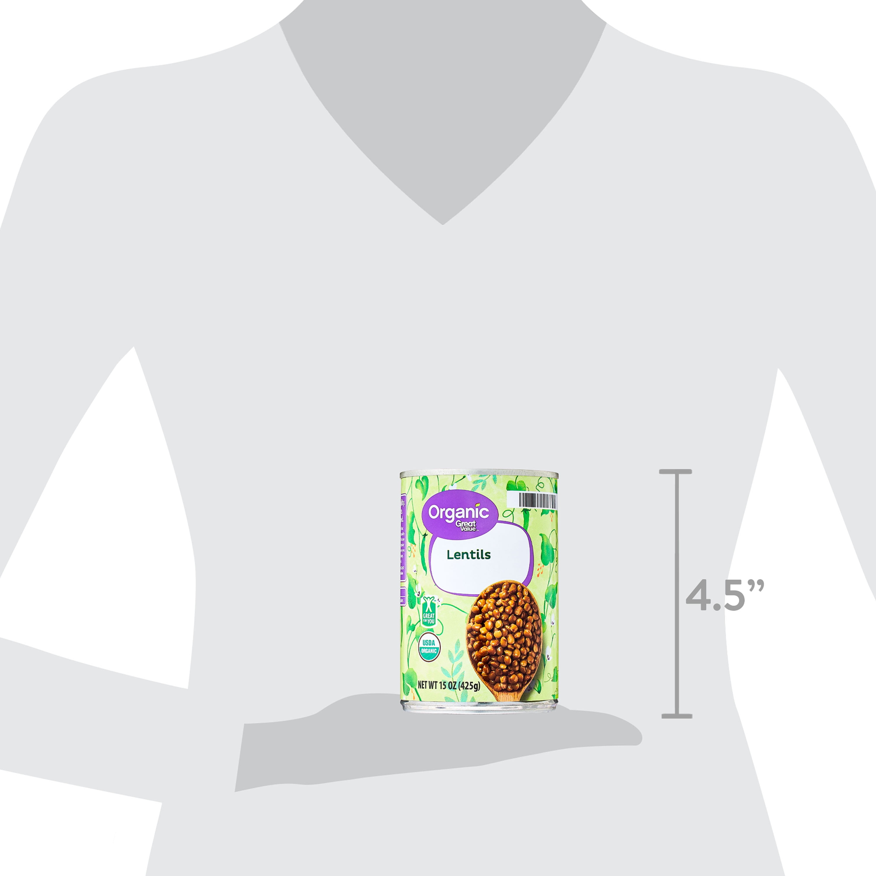 Great Value Organic Lentils, 15 oz Can