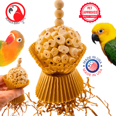 Bonka Bird Toys 1925N Natural Cake Sola Atta Treat Pie Parrot Cage Toy Parakeet