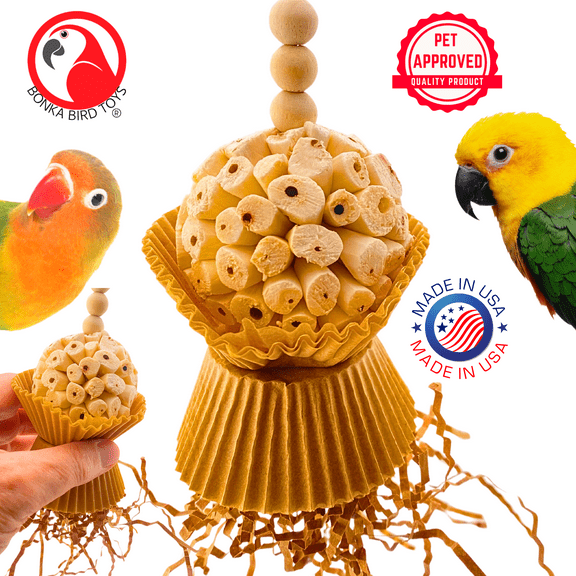 Bonka Bird Toys 1925N Natural Cake Sola Atta Treat Pie Parrot Cage Toy Parakeet