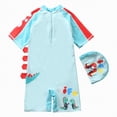 thumbnail image 5 of TOWED22 Newborn Infant Baby Boy Girls Shark One Piece Swimsuit Short Sleeve Zip Up Rash Guard Swimwear Sun Protection Bathing Suits Mint Green,1-2 Y, 5 of 5
