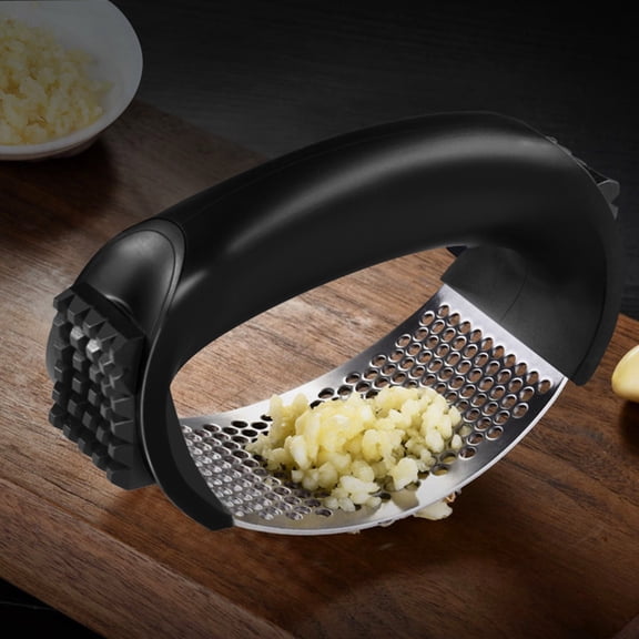2024 Upgrade Stainless Steel Garlic Presser Garlic Press Rocker Garlic Mincer Garlic Crusher with Peeler and Cleaning Brush Stainless Steel Garlic Mincer
