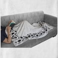 thumbnail image 6 of Soccer Soft Flannel Fleece Blanket, Monochrome Football Frame Pattern Abstract Illustration Playing Sports Game, Cozy Plush for Indoor and Outdoor Use, 60" x 80", White Charcoal Grey, by Ambesonne, 6 of 6