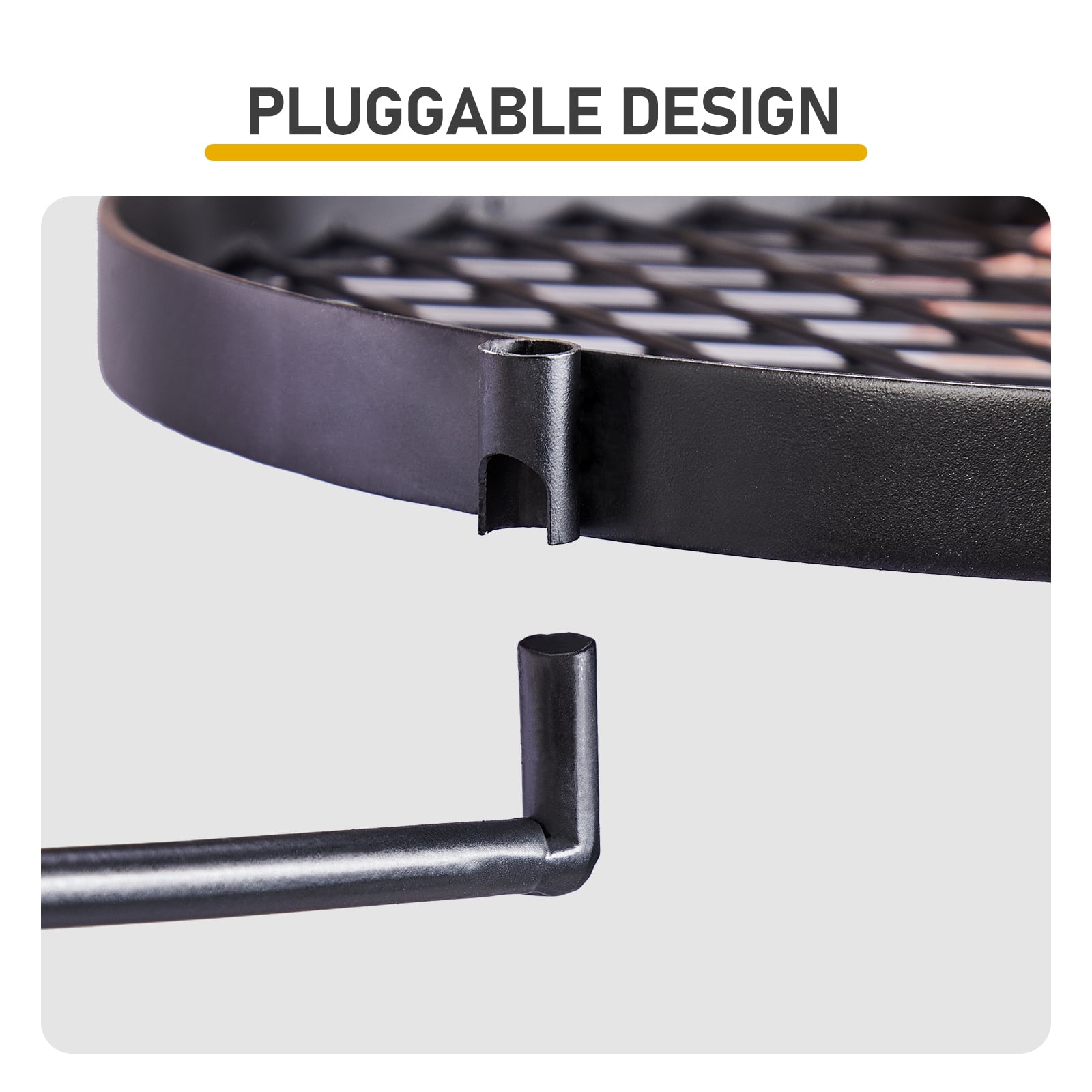 Swivel Campfire Grill, Open Fire Cooking Equipment for Camping with Height Adjustable Grill Grate and Hanger Rod and Carry Bag
