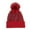 Red, variant on Generic Ladies Pom Pom Cable Knit Beanie Women'S Cozy Knitted Ski Hat Women Knitted Winter Fashion Silver Wave Printing Hats Hairball Warm Ski Cap Trim Hat Warm Cap Couples Winter Ski Hat