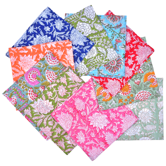 Vivanta Handkerchiefs for Men – 100% Soft Cotton Men's Handkerchiefs, Set of 10 (16x16 inch), Ladies Hankies, Floral Printed Handkerchiefs for Women, Everyday Unisex Hanky, Sweat Absorbing