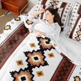 thumbnail image 4 of Homewish Rustic Aztec 7pcs Bedding Comforter Set,Bohemain Geometric Triangle Queen Bedding Sets,White Brown Queen Sheet Sets For Men Women,Ultra Soft Home Decor Reversible, 4 of 8
