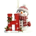 thumbnail image 2 of Snowman Christmas A-Z Letters Ornament, Cute Flat Acrylic Christmas Tree Letter Decoration Personalized Monogram Hanging Pendant, Indoor DIY Hanging Xmas Ornament, (H), 2 of 9