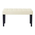 thumbnail image 3 of Corliving California Tufted Faux Leather Bench with Wood Legs for Entryway Bench, End of Bed, Hallway, Living Room, Bedroom, Front Entry, Window, and more, 3 of 8