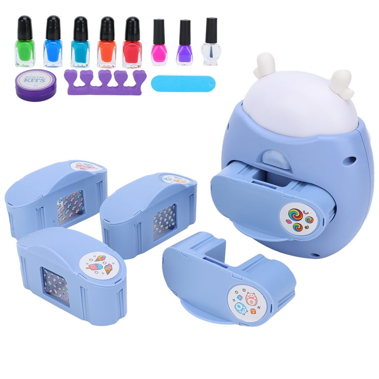 Pretend Play Children Nail Art Machine Kit Girl Nail Art Polish Nail  Stamper Set Manicure Toy 