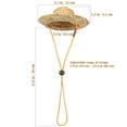 thumbnail image 3 of HERFIER POPETPOP Pet Sombrero Straw Hat Adjustable Hawaii Garden Sun Bucket for Small Dogs Puppy Cats Size S 5.31x5.11x1.38in, 3 of 9