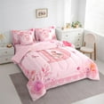 thumbnail image 3 of Castle Fairy Initial D 7-Piece Bedding Comforter Set,Monogrammed Letter King Bedding Sets,Rose Butterfly Ultra Soft Bed Sheets,Luxury Kawaii Girl Bedroom Decor,Reversible, 3 of 8