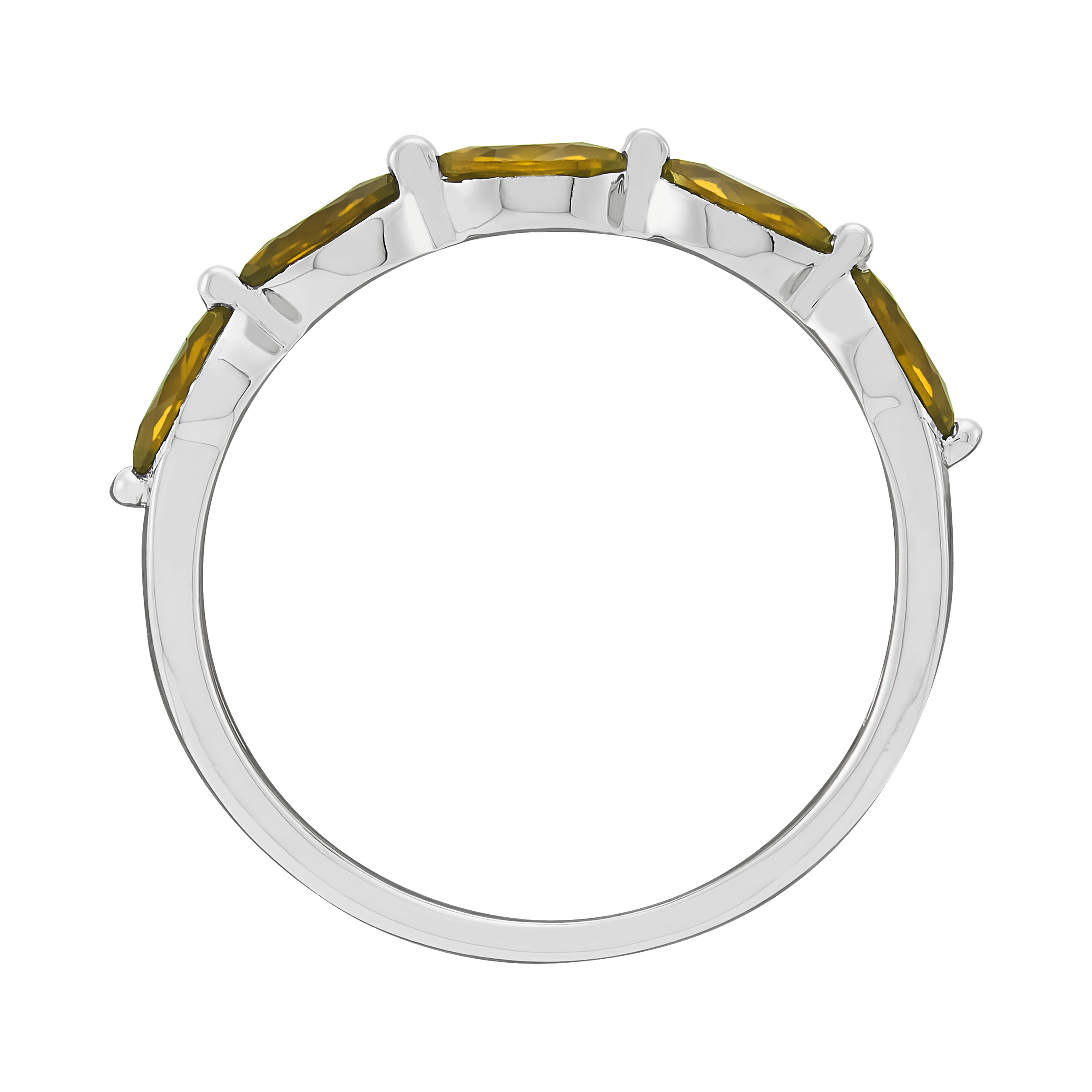 Brilliance Fine Jewelry Marquise Citrine and White Cubic Zircoina Ring in Sterling Silver