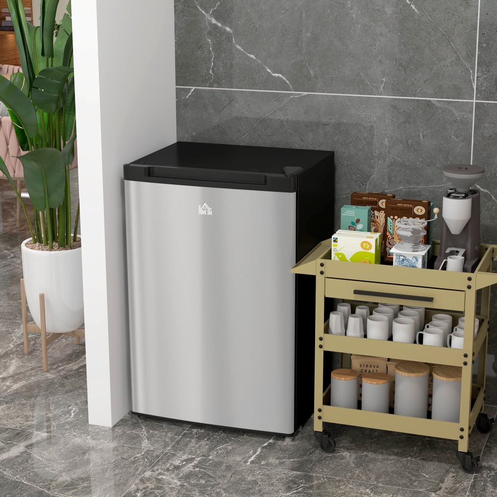 3.0 Cu.Ft Compact Upright Freezer, Mini Freezer with Adjustable Temperature, Reversible Door for Dorm, Apartment, RV