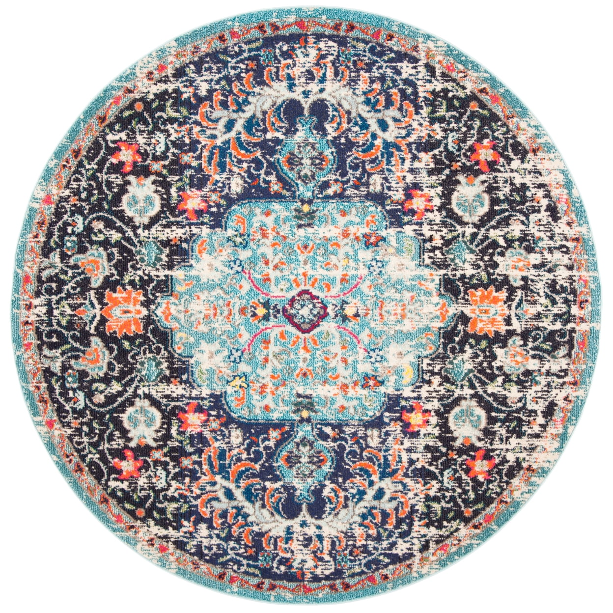SAFAVIEH Madison Joandra Southwestern Area Rug, Black/Teal, 10' x 14'
