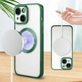 thumbnail image 4 of Compatible iPhone 14 Plus 6.7 Inch 2022 Magnetic Clear Case, Electroplated Soft Slim Clear TPU Back Case, [No Yellowing] [Military Drop Protection] Tempered Screen Protector (Green), 4 of 11