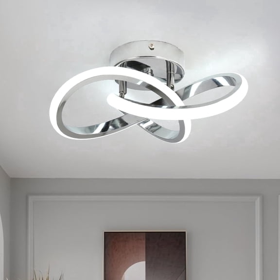 Senhu Hallway Light Modern LED Ceiling Light Fixtures Cool White 6000K Close to Ceiling Lights for Bedroom Bathroom Kitchen Balcony Corridor Stair Aisle Curved Creative Design Celing lamp