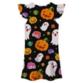 thumbnail image 4 of FYDUU Halloween Dresses for Girls Nightgowns Cute Summer Sleep Shirts Flutter Sleeve Princess Nightdress Casual Nightgown Cartoon Print Dress 3-4 Years, 4 of 5