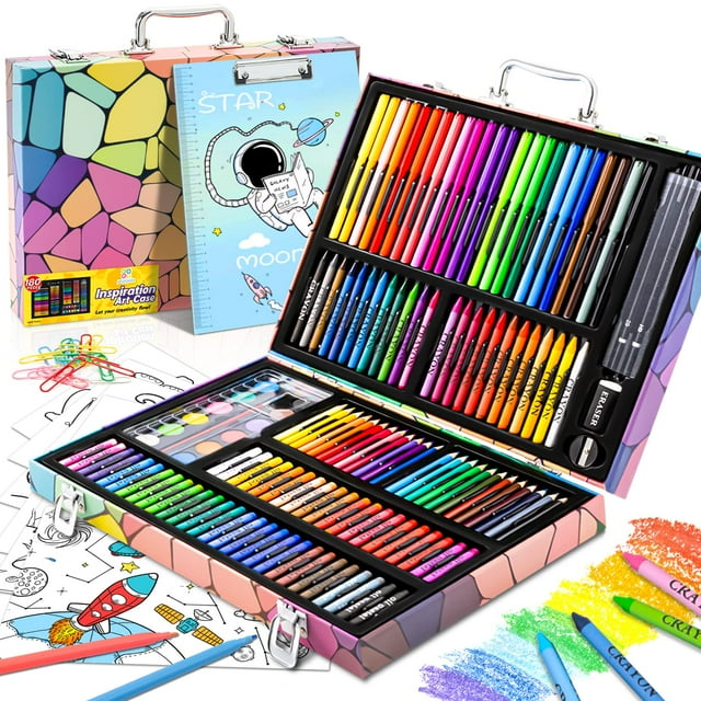 Suministros de Arte POPYOLA Set de Dibujo y Pintura de 180 Piezas
