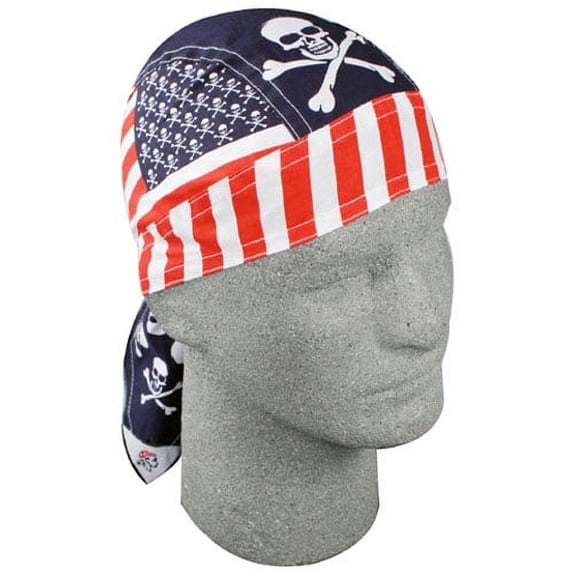Zan Headgear Flydanna Headwrap Patriotic Skull