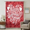 thumbnail image 2 of Happ Valentine's Day Semi Sheer Curtains Drapes for Living Room, Bedroom, French Doors Window 63 Inches Long, Red Love Hearts Romantic Rod Pocket Chiffon Curtain Drapery Voile Draperies Panel, 2 of 8