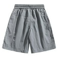 thumbnail image 4 of BADHUB Summer Savings Clearance! Drawstring Cargo Shorts for Men Color Block Elastic Waist Work Shorts Lightweight Zipper Multi Pocket Shorts Gray XXXXL, 4 of 4