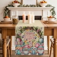 thumbnail image 2 of Table Runner - 48 Inch Long, Easter Gnomes Kitchen Dining Table Runner Dresser Scarves, Colorful Eggs Bunny Ears Flowers Leaves Branch Farmhouse Decor for Coffee Tables Wedding Party Banquet, 2 of 8