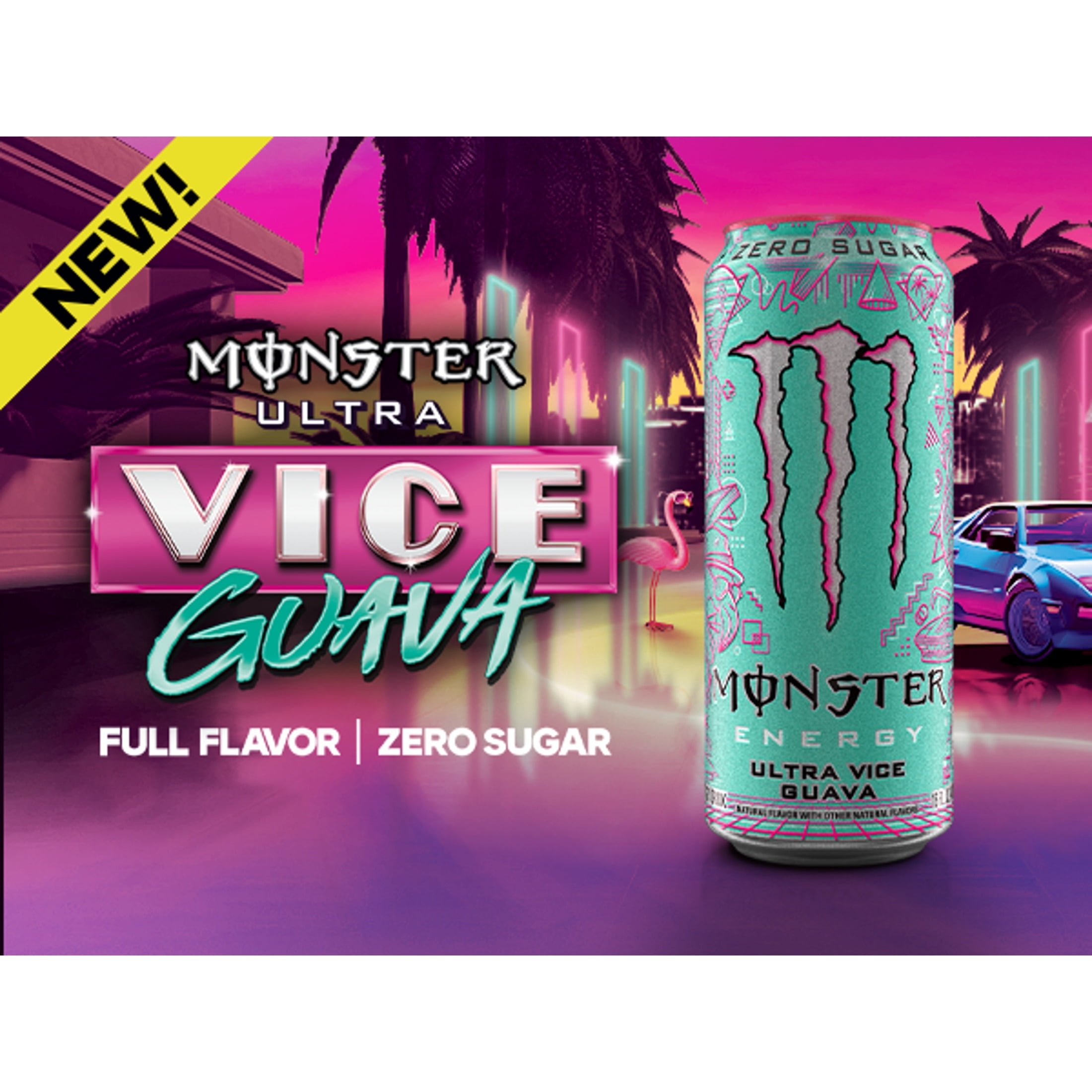 Monster Energy Ultra Vice Guava POP看板 Monster Energy, Ultra Vice Guava, Energy Drink, 16 fl oz - Walmart.com