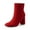 RED-SUEDE, variant on Women's Ankle Boots with Side Zip, Block Heel, Classic Chic Style for Work & Casual Outfits