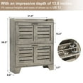 thumbnail image 2 of TROPOW Shoe Storage Cabinet,Narrow Shoe Cabinet with 2 Flip Drawers, Freestanding Hidden Slim Shoe Organizer Cabinet with Hooks for Foyer, Hallway, Garage, Gray, 2 of 9