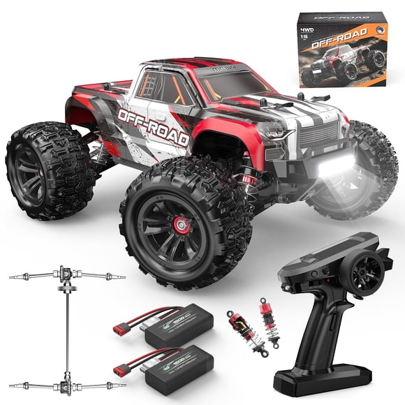 MEW4 1/16 4X4 RC Offroad Truck - RTR Durable Beginner RC Car, High Speed 38 Km/h, Remote Control Monster Truck with 2 1500 mAh Batteries,Gifts for Ad