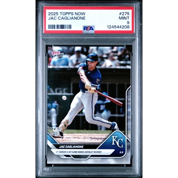 Graded 2025 Topps Now Jac Caglianone #275 Rookie RC Baseball Card PSA 9 Mint
