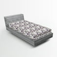 thumbnail image 2 of Ambesonne Floral Fitted Sheet, Pattern of Blooming Flowers, Twin Size, Lilac White and Slate Brown, 2 of 5