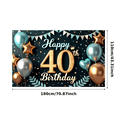 thumbnail image 3 of Golden Glitter Happy Birthday Banner Adult Milestone Celebration Polyester Decoration for Indoor Party Event Celebration, 3 of 8