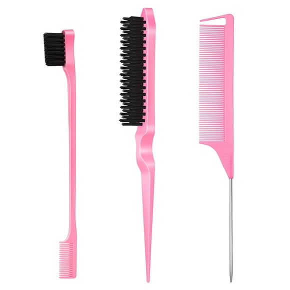 Cepillo para cabello 3 piezas peine de cola de rata control de bordes cepillo de cerdas accesorios para niñas niños y bebés