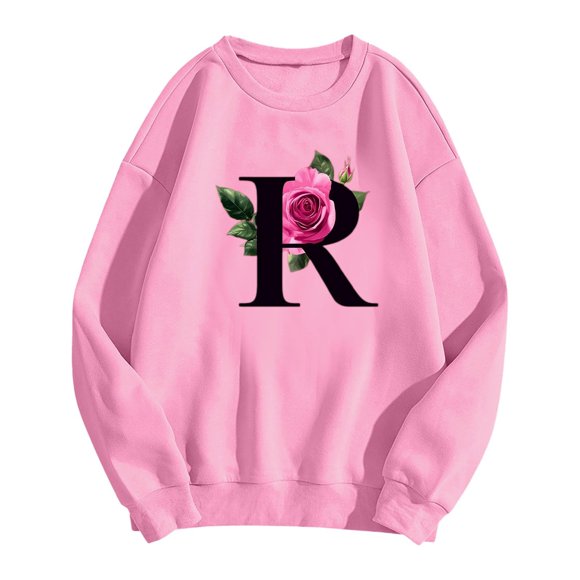 Women Valentine's Day Fashion Casual Print Long Sleeve Hoodie Loose Round Neck Hoodie Dresses Elderly Casual Sweatsuit Casual Shirt Cute Fashion Top Ladies Zip Sweater Hot Sweatshirt for Women Homage