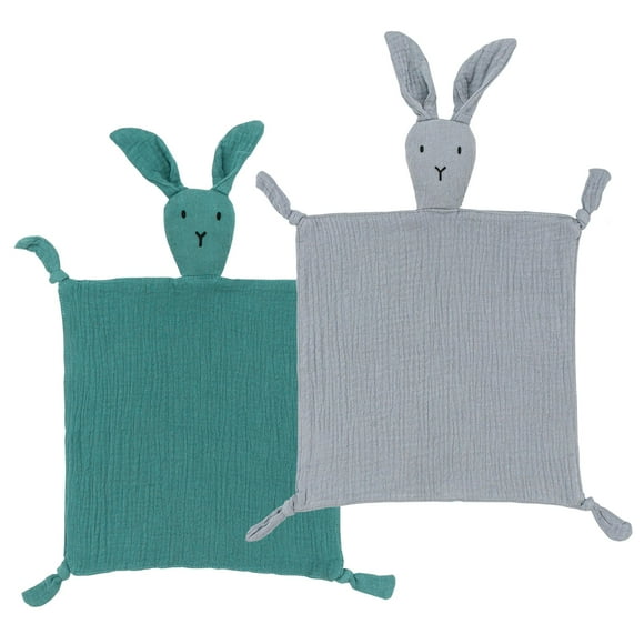 Manta para bebé ZIGJOY Bunny Lovey de 28 cm, suave muselina de algodón