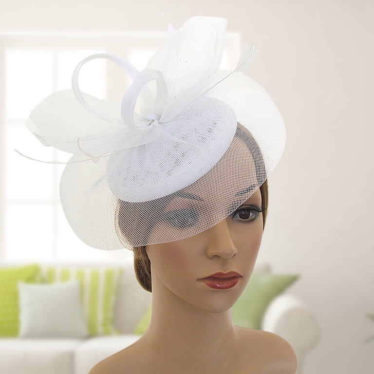 9169 Fascinators Hat Tea Party Headwear Ribbons Feathers On A Headband And Travelwant Fascinators Hat, Vintage Style Feather and Ribbon  main image 3