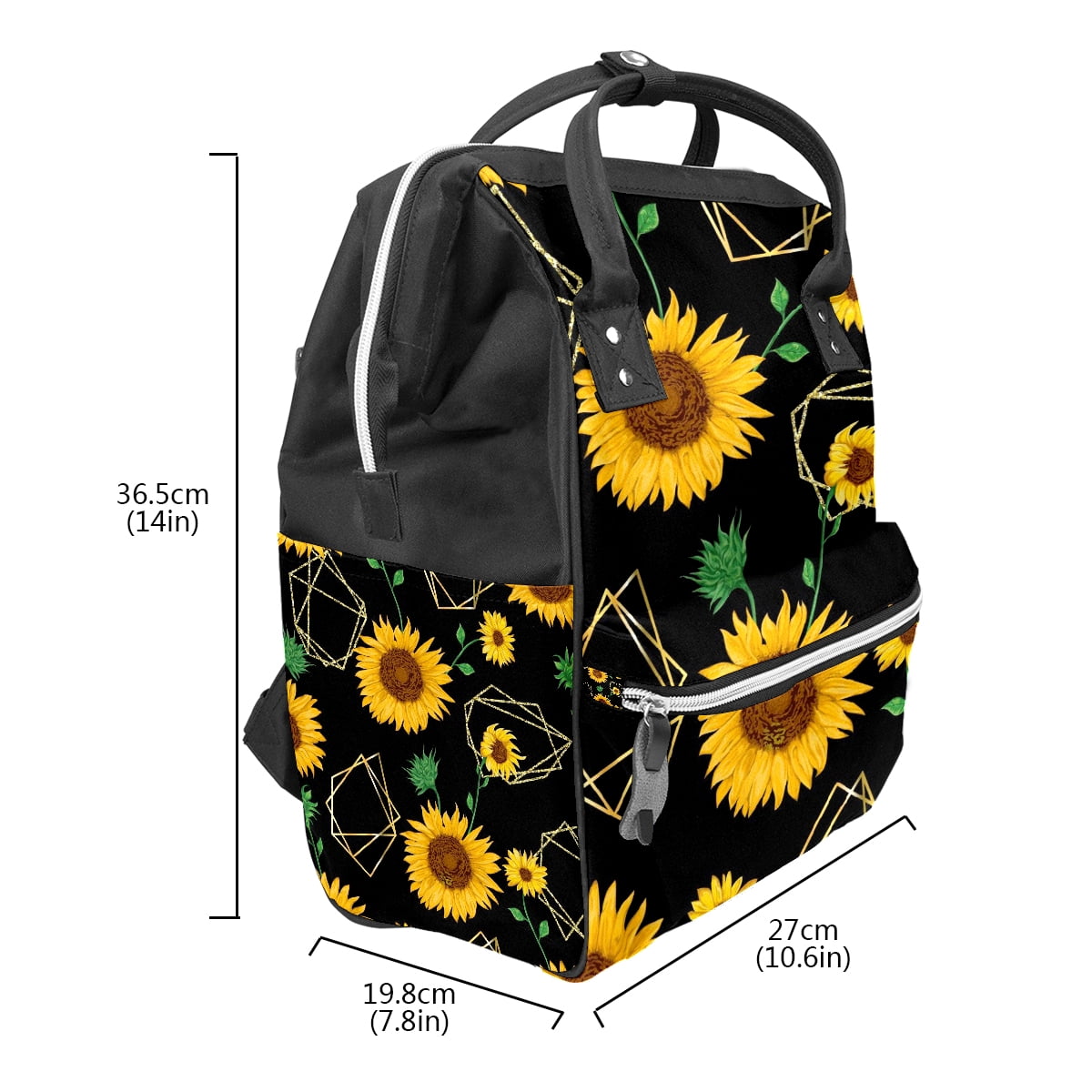 Women Backpack Diaper Bag Baby Nappy Bag, Beautiful Sunflower Casual Travel Back Pack, Lightweight Maternity Large Capacity Stylish Outdoor Tote Bag for Men Women Mommy Dad Baby Boy Girl
