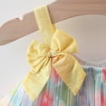 thumbnail image 4 of Robe Formelle pour Filles Été Décontractée Sans Manches Imprimés Robe Danse Fête Vacances Plage Robes Bébé Fille Jaune 2 Ans-3 Ans, 4 of 7