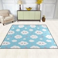thumbnail image 3 of Coolnut Lightweight Soft Area Rugs 63 x 48 in, Smiling Cloud On Blue Floor Mat for Kids Playing Room Hardwood Floor Living Room Nursery Rugs, 5'3" x 4', 3 of 6