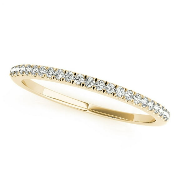 Jewelry Wedding Band 0.15 Carat Natural Prong Set Diamond 14K Yellow Solid Gold For Women