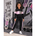 thumbnail image 5 of Toddler Girls 2 Piece Cute Outfits Set Leopard Pink Color Block Crewneck Sweatshirt with Jogger Pants Kids Clothing Set 3-4 T, 5 of 10