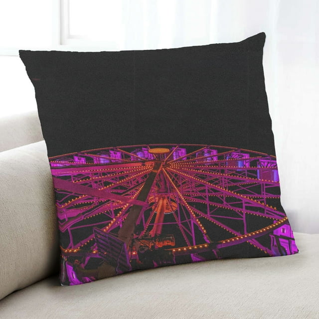 Ahgly Company Games Theme Park Rides Indoor Throw Pillow, 18 inch by 18 inch