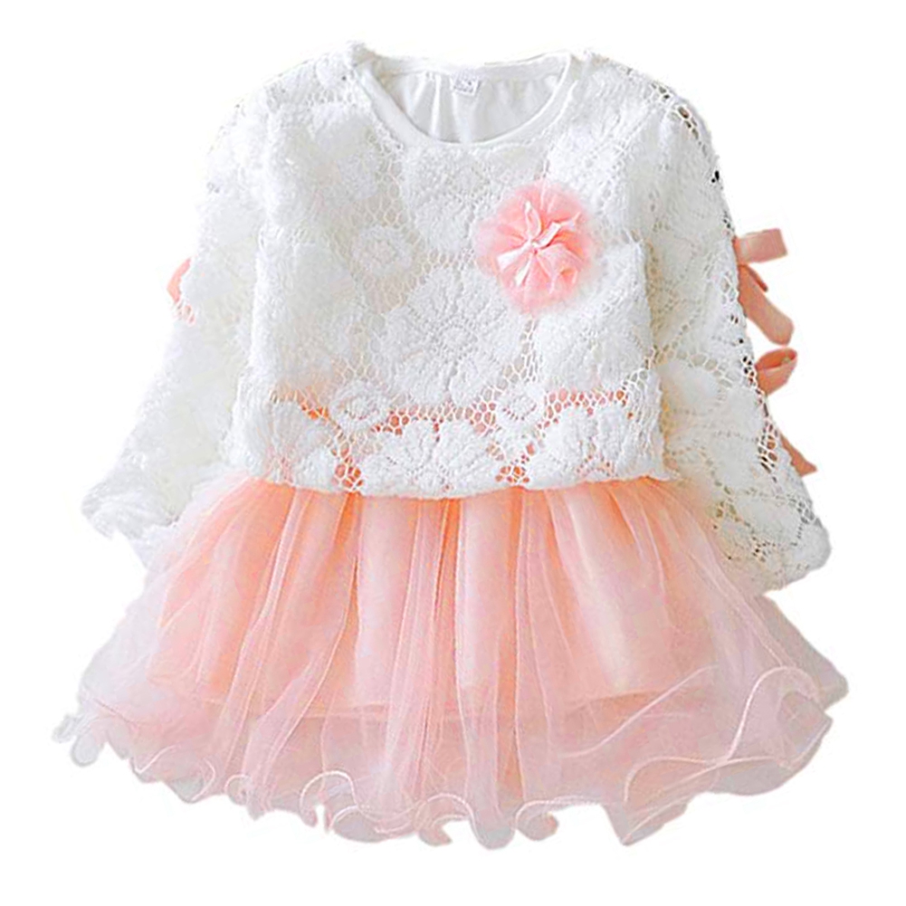 LYUMO Comfortable Lace Princess Dress Baby Girl Suit Long Sleeve ...