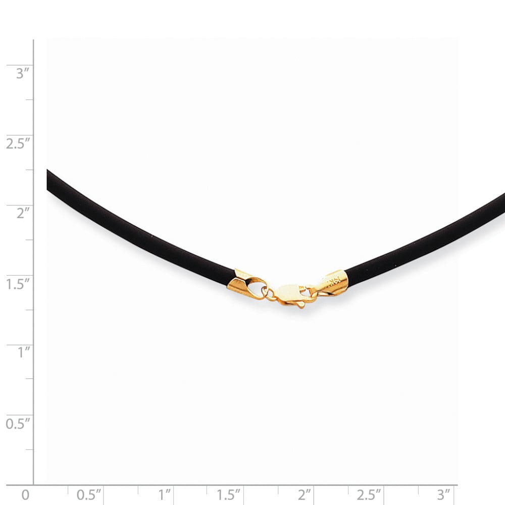 14K Yellow Gold necklace Cord & Leather 20 in 2 mm