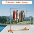 thumbnail image 1 of EDTara Heavy Duty Steel Garment Rack, z-Shape Single Rail With 300lb Capacity, Lockable Wheels, 2 Pvc Powder Covers, Hooks for Retail & Entryway, 1 of 8